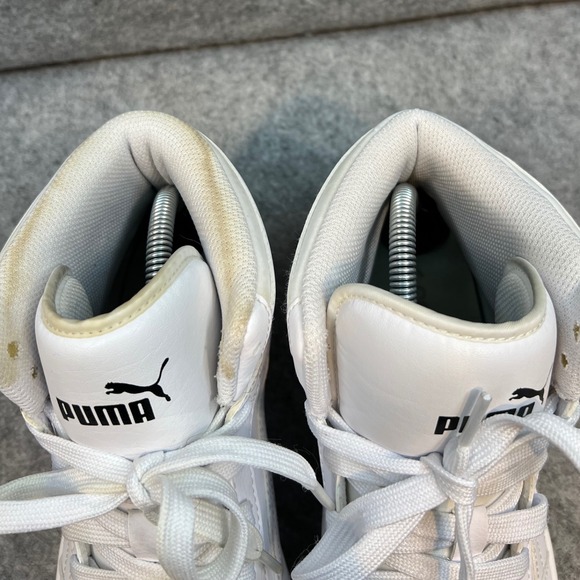 Puma Rebound‎ High Top Sneakers Classic Casual Shoes White Mens Size 8.5 - Picture 9 of 10